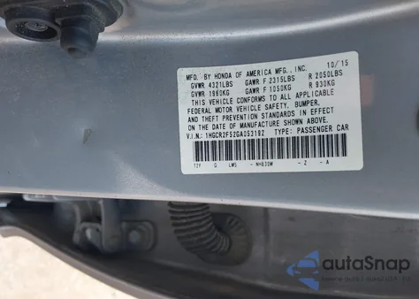 2016 Honda Accord Sport из США, поврежденный, VIN 1HGCR2F52GA053192